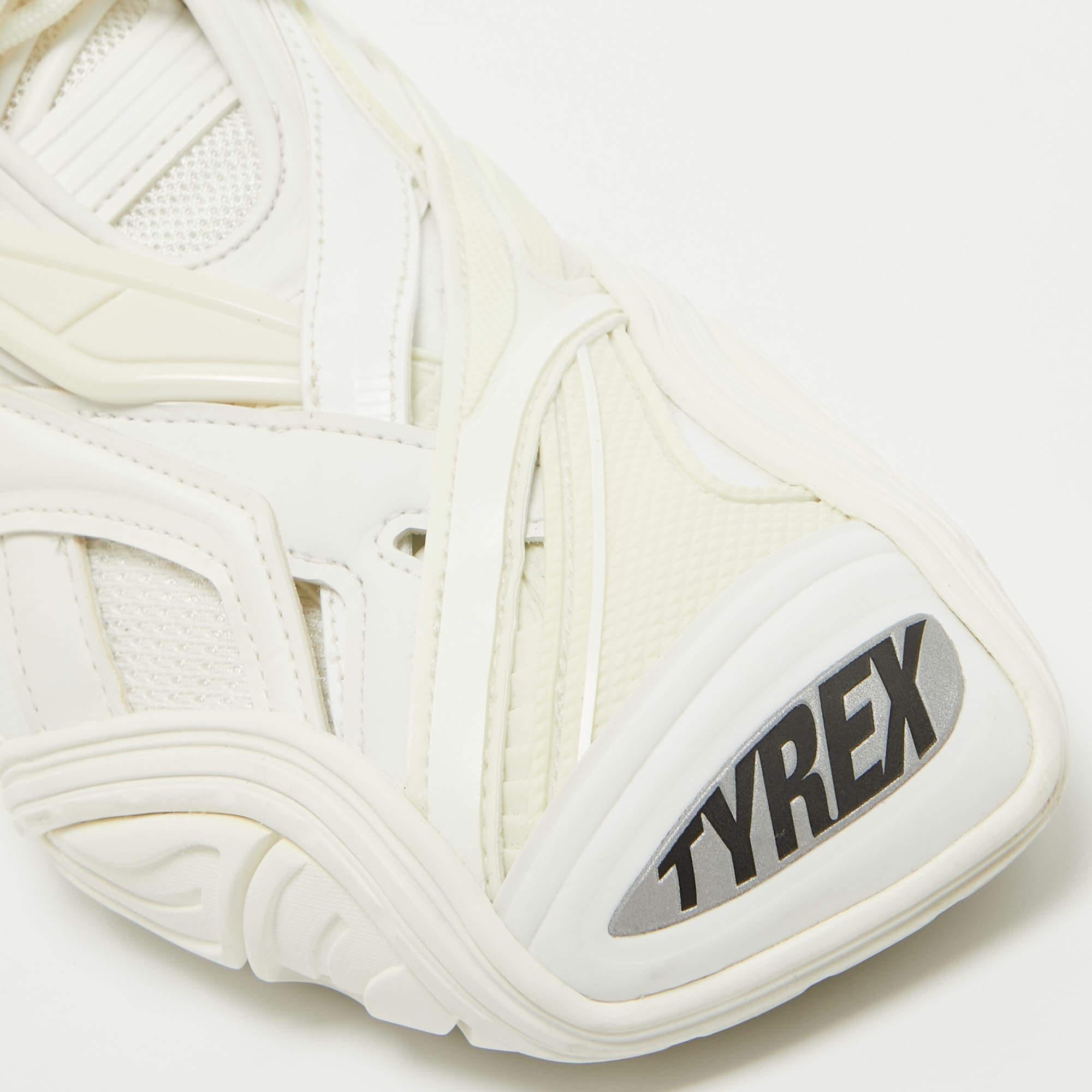 Balenciaga White Rubber and Mesh Tyrex Sneakers Size 42 2