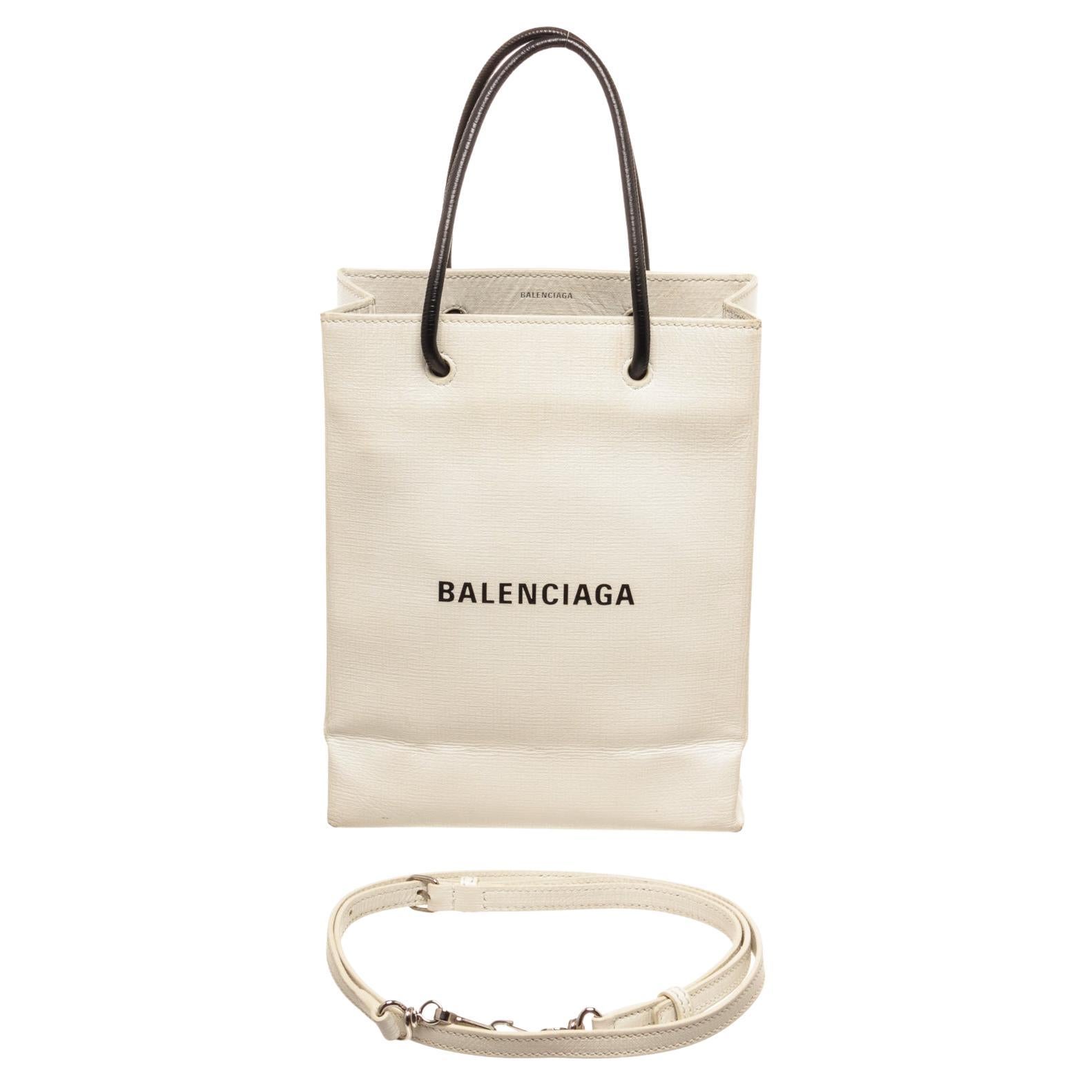 Balenciaga White Teiga Leather Shopping Bag For Sale at 1stDibs