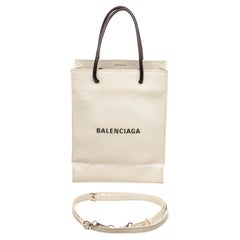 Balenciaga White Teiga Leather Shopping Bag