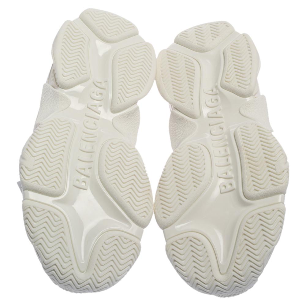 Gray Balenciaga White Triple S All Over Logo Sneakers Size 38