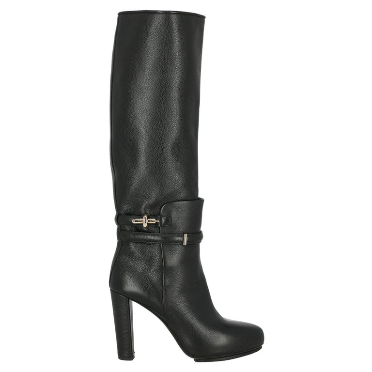 Balenciaga Woman Boots Black Leather IT 40 For Sale at 1stDibs