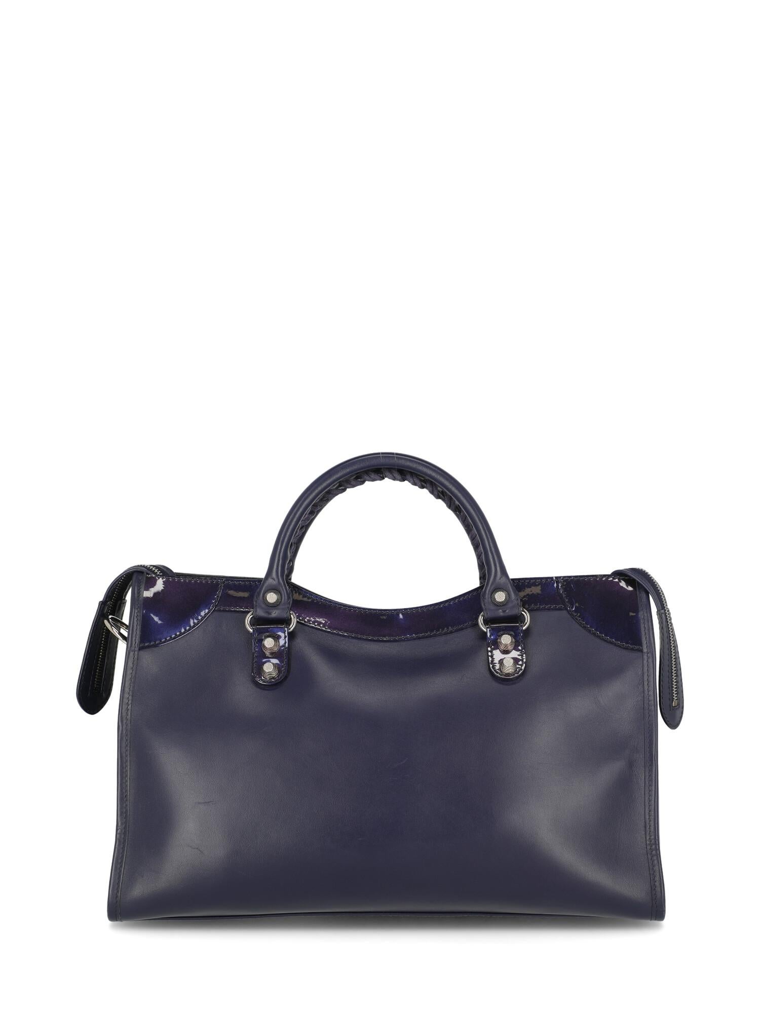 Balenciaga Woman Handbag City Navy Leather In Good Condition For Sale In Milan, IT