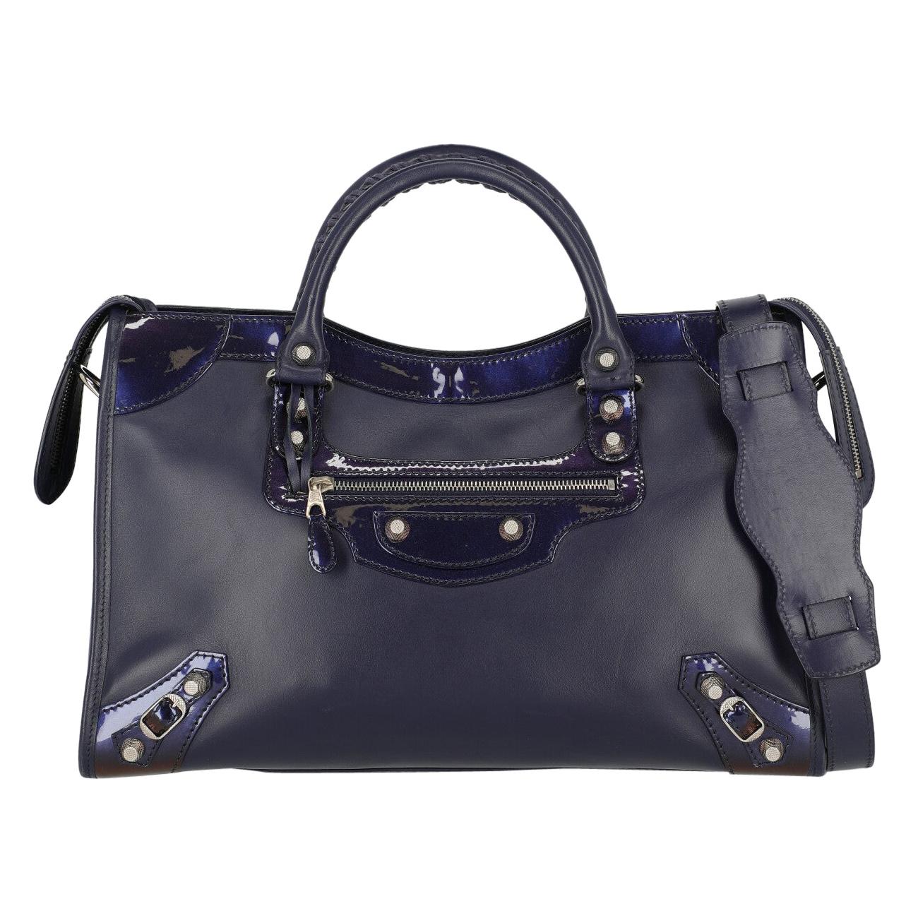 Balenciaga Woman Handbag City Navy Leather For Sale