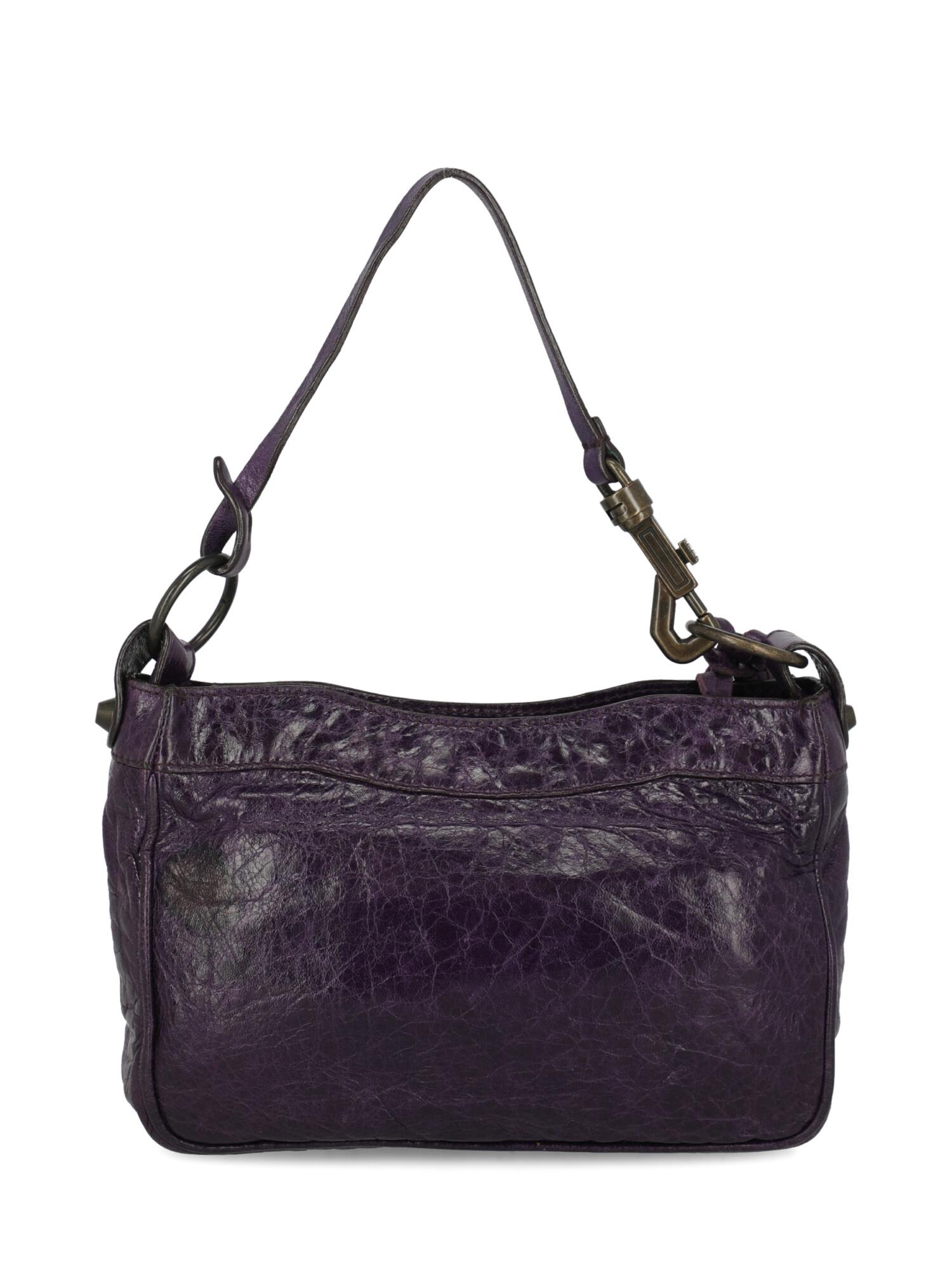 Balenciaga Woman Handbag Purple Leather In Good Condition For Sale In Milan, IT