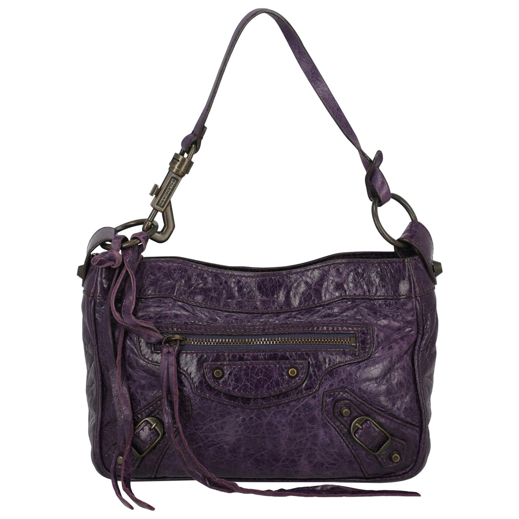Balenciaga Woman Handbag Purple Leather For Sale