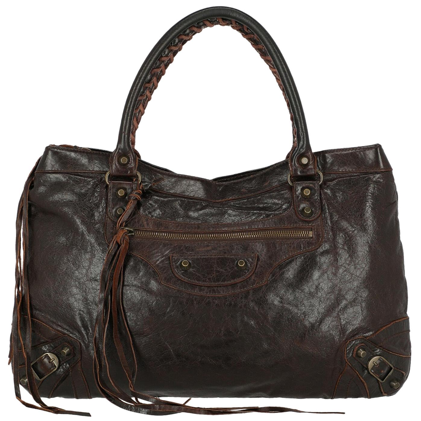 Balenciaga Woman Shoulder bag Brown Leather For Sale