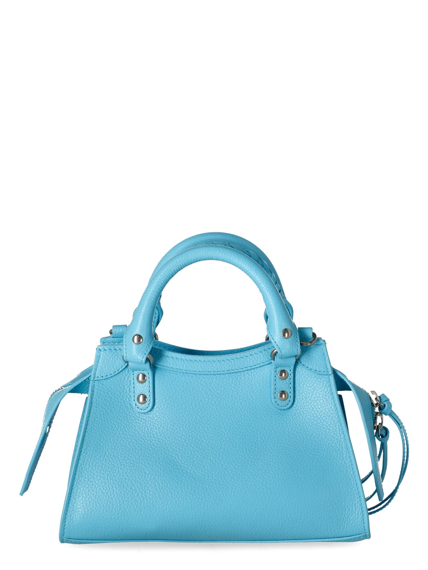 blue leather handbags