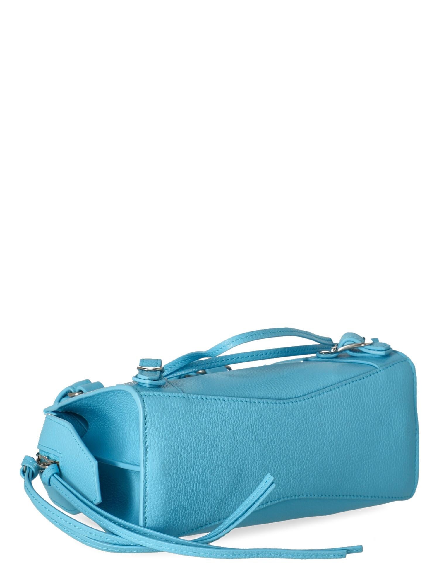 blue leather purses