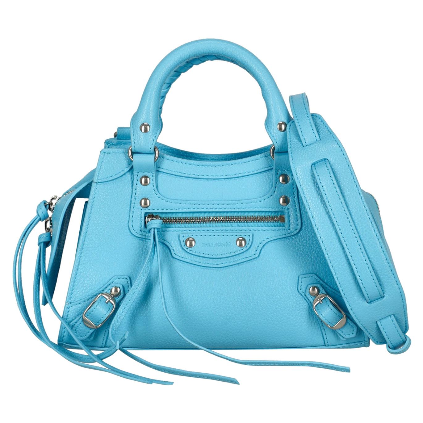 Balenciaga  Women   Handbags  Blue Leather 