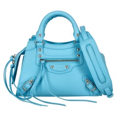 Balenciaga  Women   Handbags  Blue Leather 