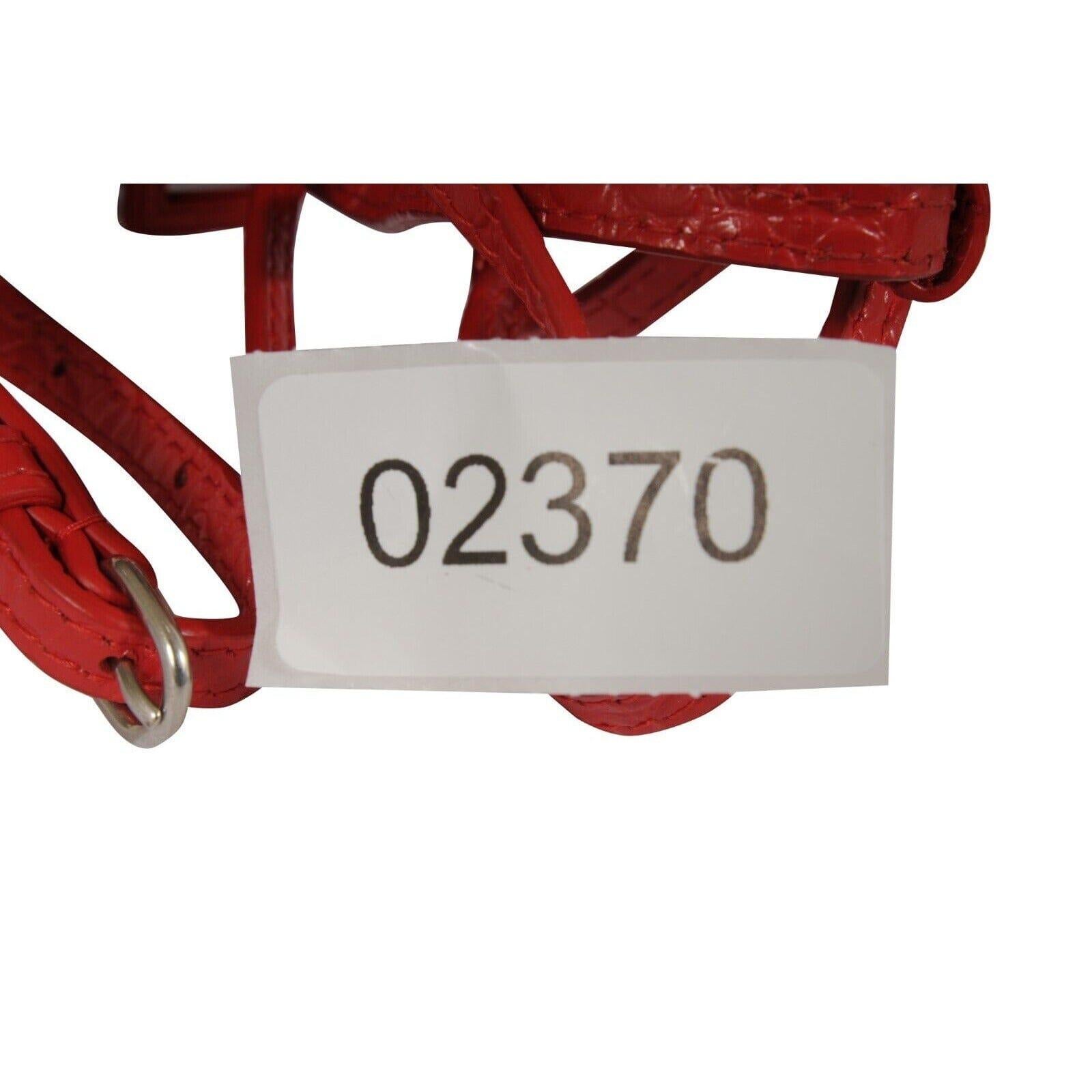 Balenciaga Women Mini Hourglasss XS Nano Bag Red Crocodile Embossed Leather en vente 11