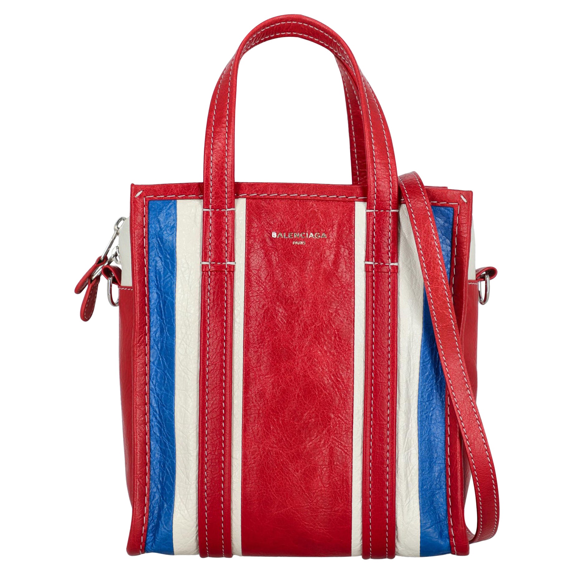Balenciaga Women Shoulder bags Bazaar Navy, Red, White Leather For Sale