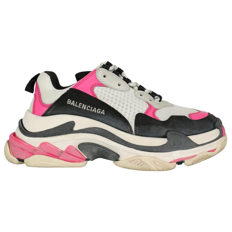 Balenciaga Women Sneakers Black, Pink Leather EU 37 For Sale at 1stDibs