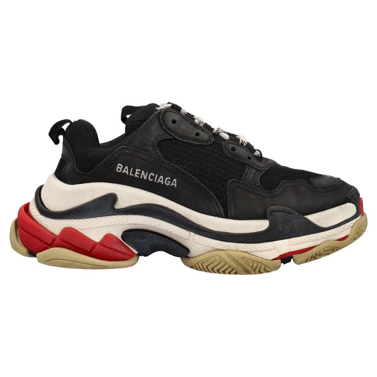 Balenciaga Women Sneakers Black, Red, White Leather EU 38 For Sale at  1stDibs