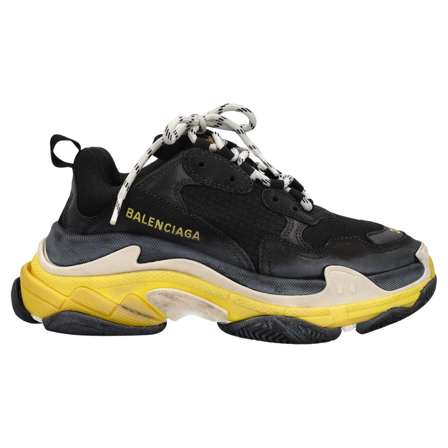 Balenciaga Women Sneakers Black, Yellow Synthetic Fibers EU 37 For Sale