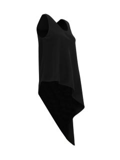 Balenciaga Women's 2014 Black Asymmetric Droopy Tail Tank Top