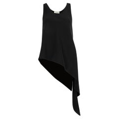Balenciaga Women's 2014 Black Asymmetric Droopy Tail Tank Top
