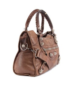 Balenciaga Women's Automne Brown Agneau Motocross Giant 21 City Bag