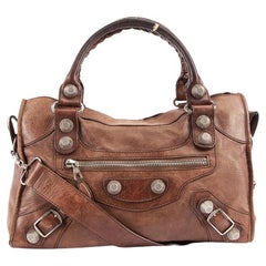 Balenciaga Women's Automne Brown Agneau Motocross Giant 21 City Bag