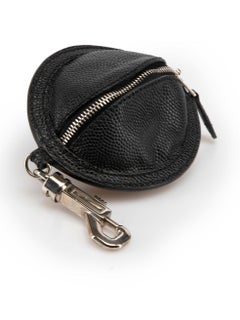 Balenciaga Women's Black Leather Caviar Embossed Keychain Pouch