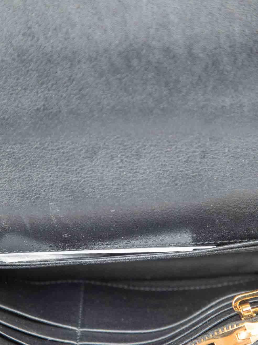 Balenciaga Women's Black Leather City Metal Plate Chain Wallet 2