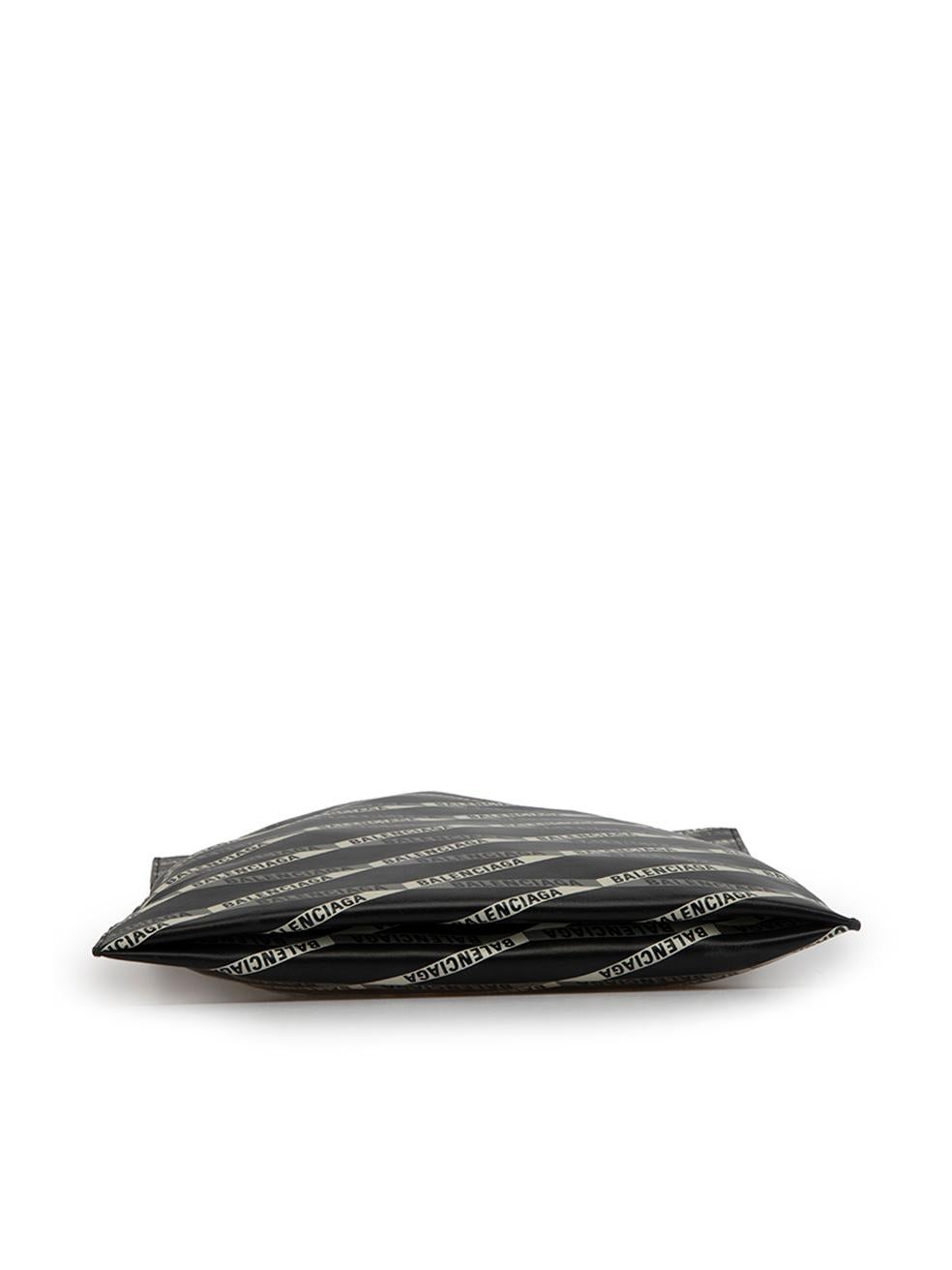 Balenciaga Women's Black Leather Logo Print Tote Bag 2