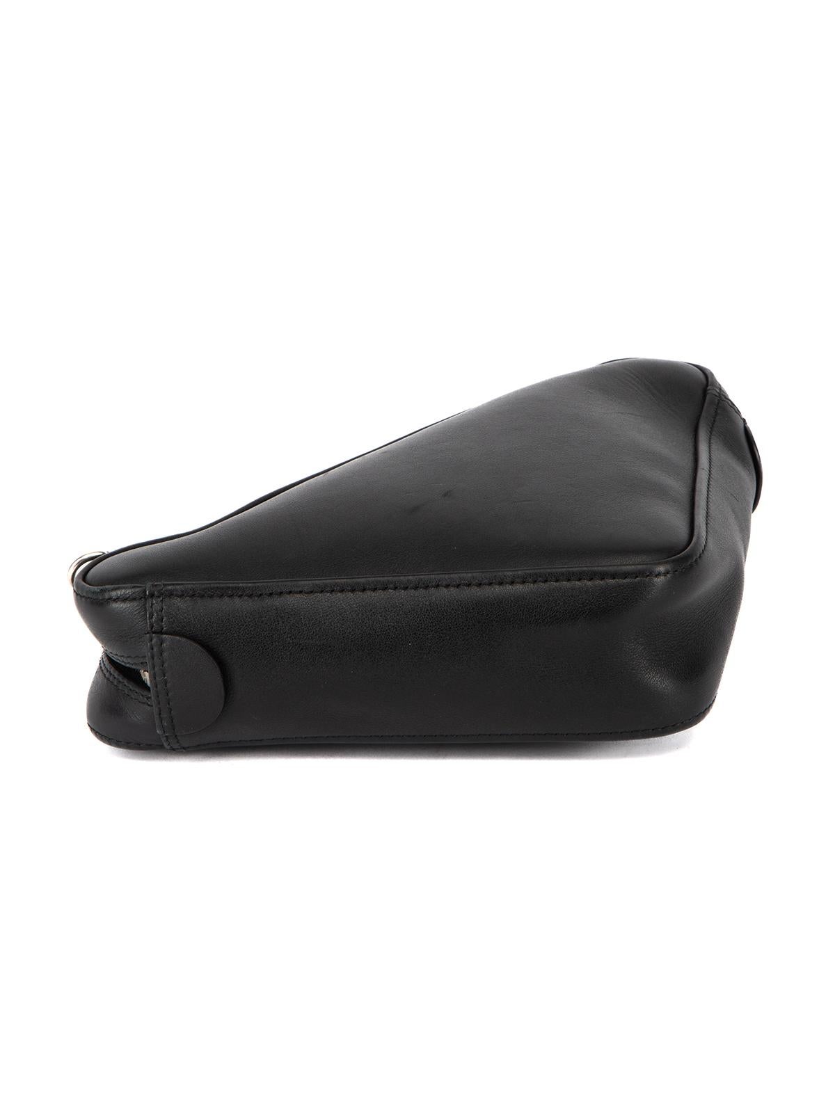 Balenciaga Women's Black Leather Triangle Crossbody Bag 2