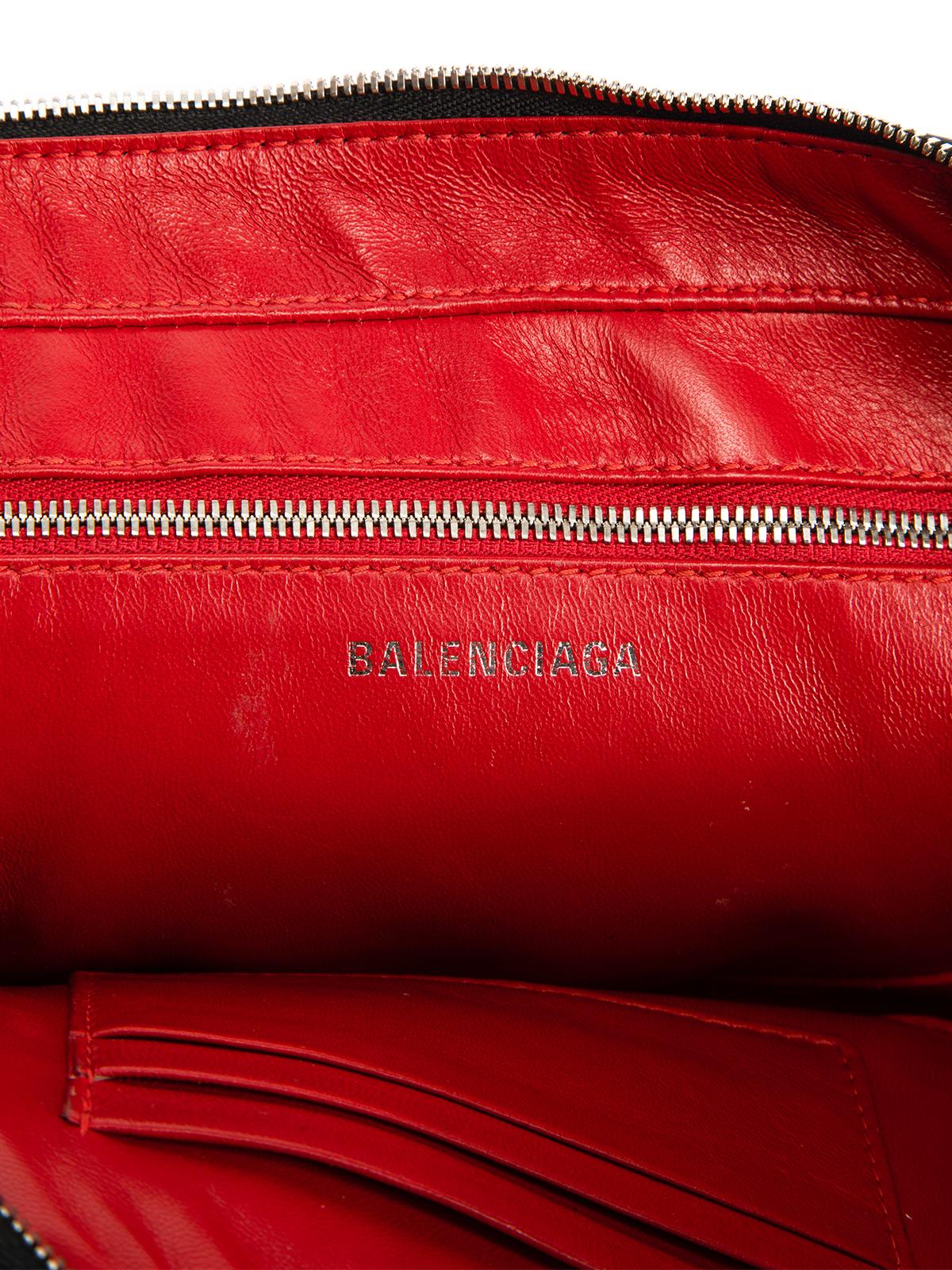 Balenciaga Women's Black Leather Triangle Crossbody Bag 4