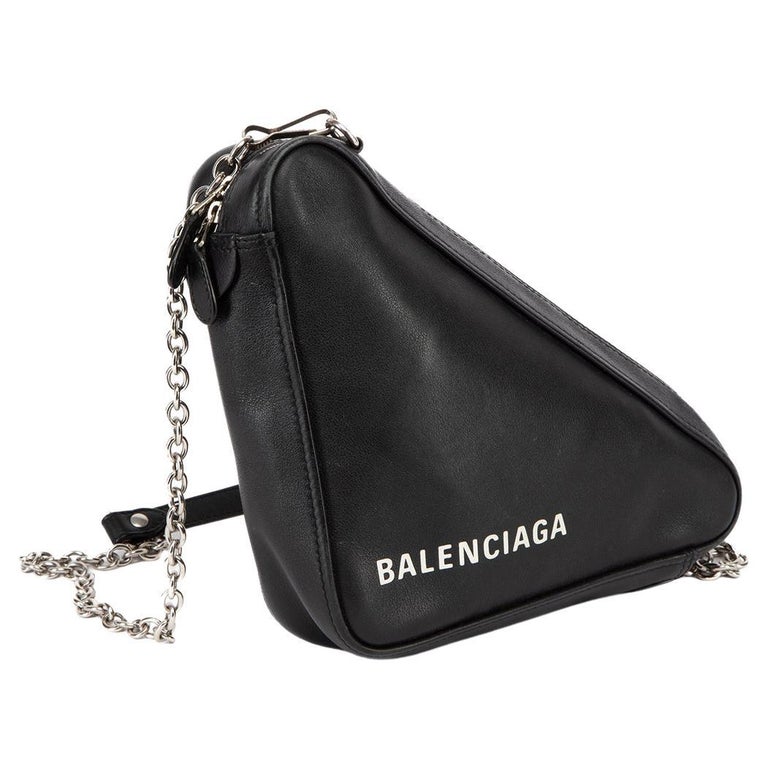 Balenciaga Women's Black Leather Triangle Crossbody Bag For Sale at 1stDibs