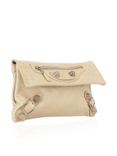 Balenciaga Women's Cream Leather Giant 21 Envelope Clutch