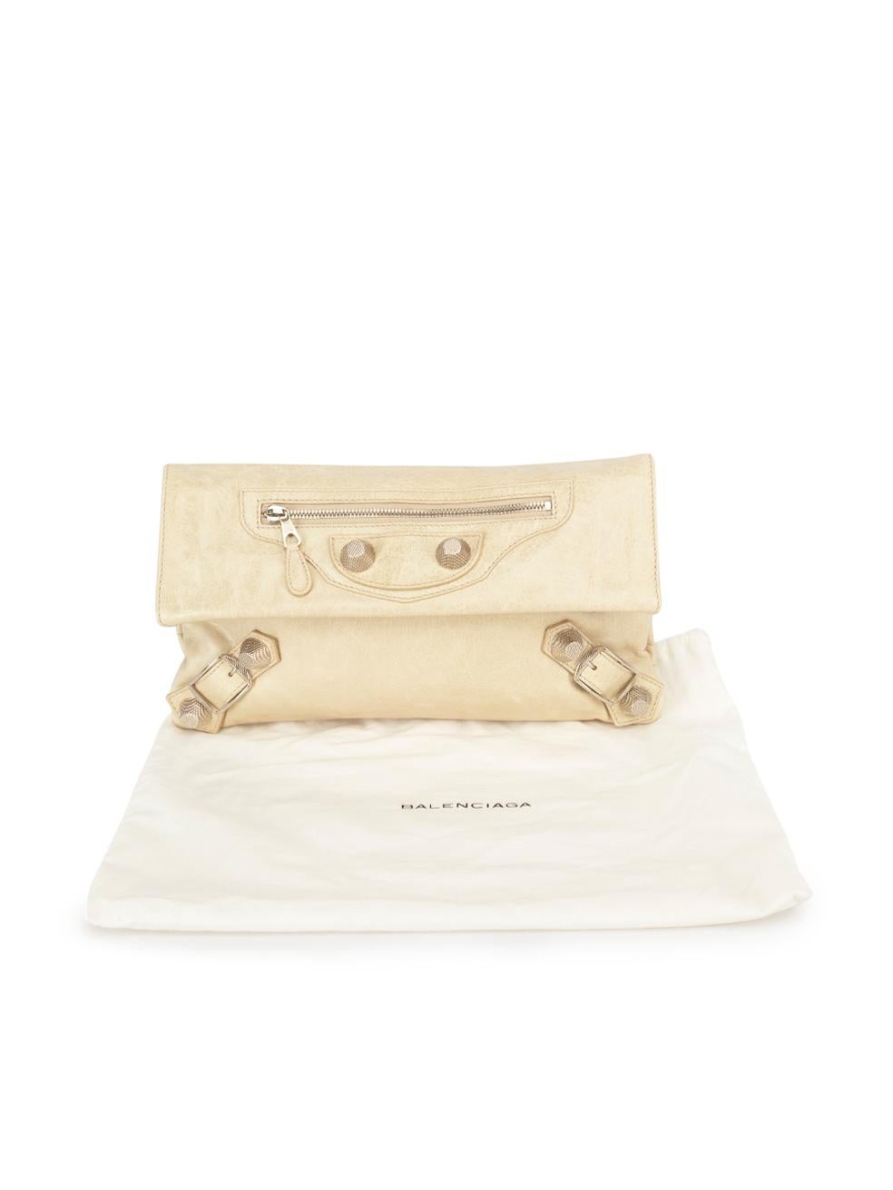 Balenciaga Women's Cream Leather Giant 21 Envelope Clutch 3
