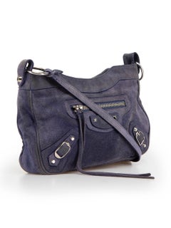 Balenciaga Women's Purple Suede Crossbody Bag
