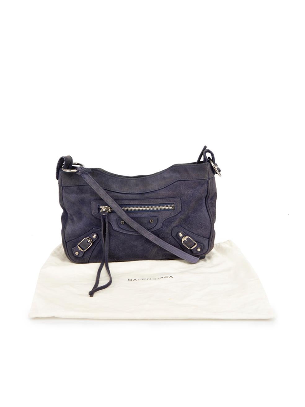 Balenciaga Women's Purple Suede Crossbody Bag For Sale 4