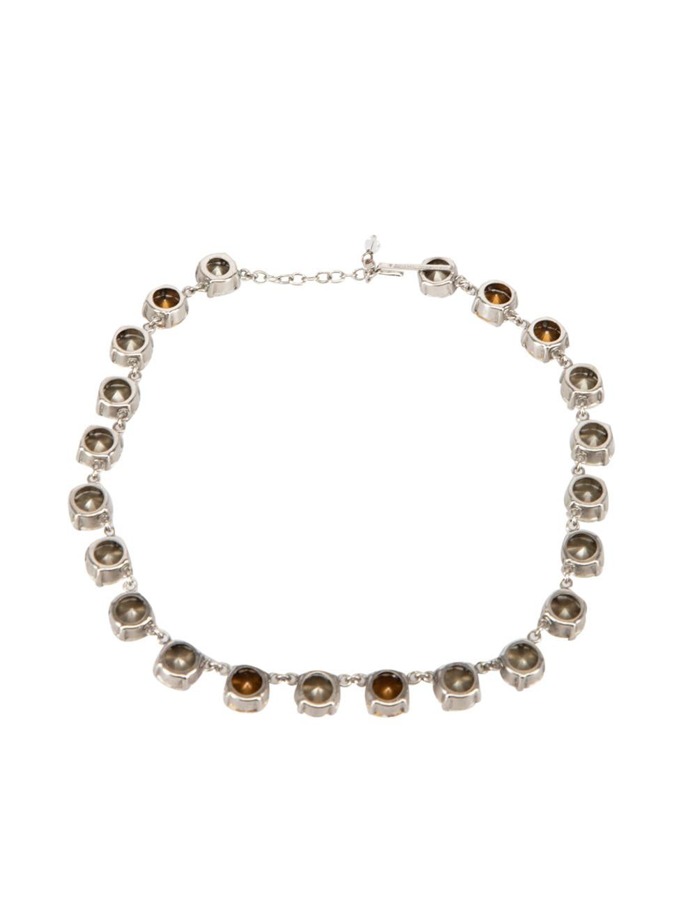 Balenciaga Women's Silver-Tone Crystal Collar Necklace In Good Condition In London, GB