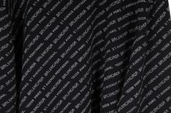 Balenciaga Womens Sweater Large 42 Blue White Logo Cropped Crew Neck Pullover