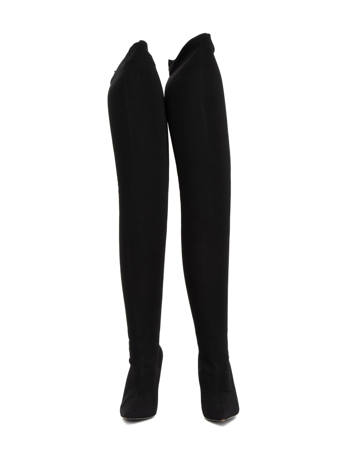 Black Balenciaga Women's Thigh High Pointed Boots