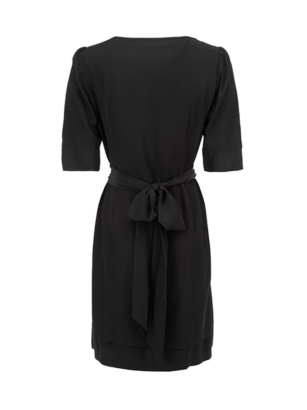 Balenciaga Women's Vintage Black Tie Waist Smock Dress In Excellent Condition In London, GB