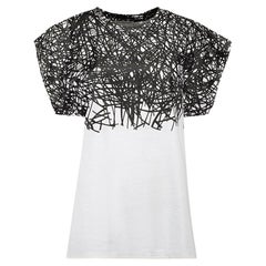 Balenciaga Women's White Abstract Graffiti Print T-Shirt
