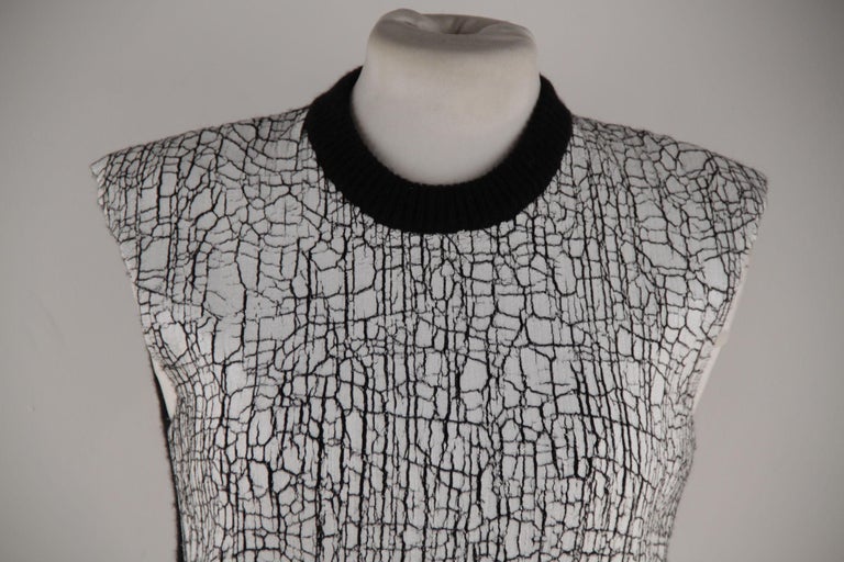 Balenciaga Wool Blend Crackled White Paint Knit Dress Size 38 For Sale ...