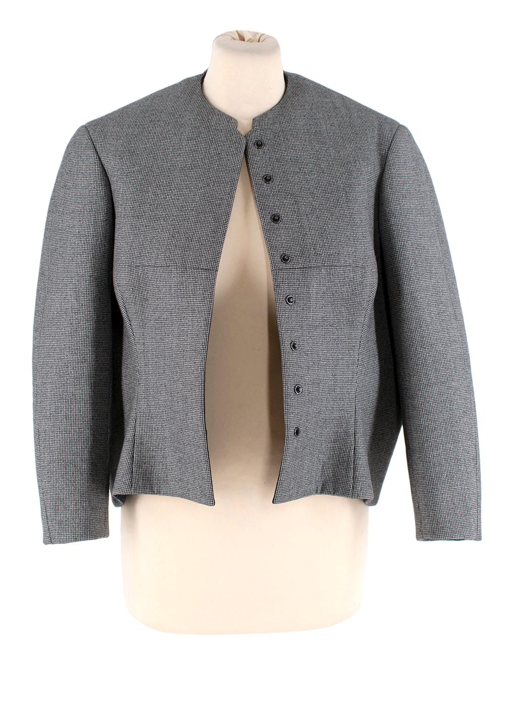 Balenciaga Wool Houndstooth Structured Crop Jacket - Us size 6  In Excellent Condition For Sale In London, GB