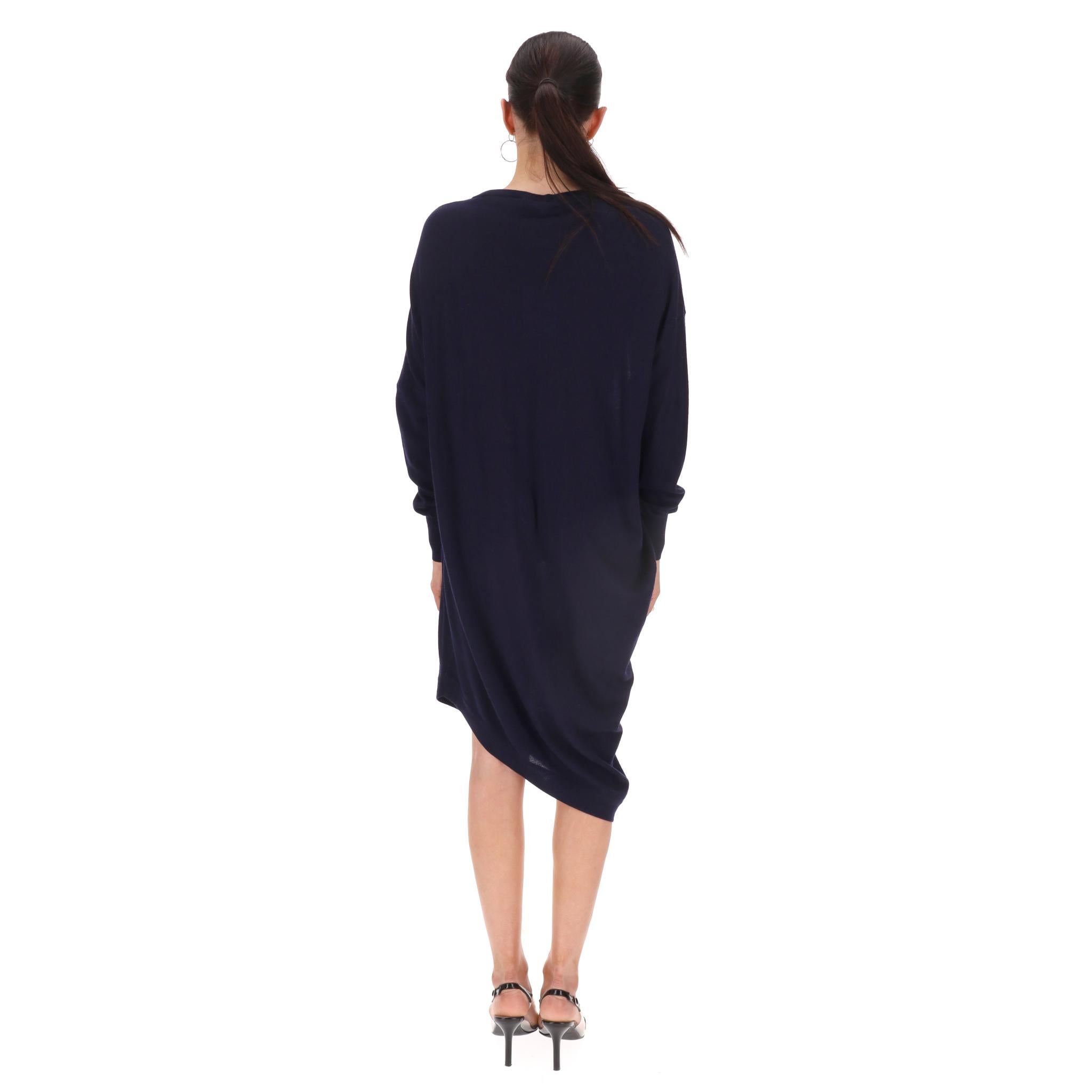 Balenciaga Wool, Silk & Cashmere Blend Asymmetric Dress In Excellent Condition For Sale In London, GB