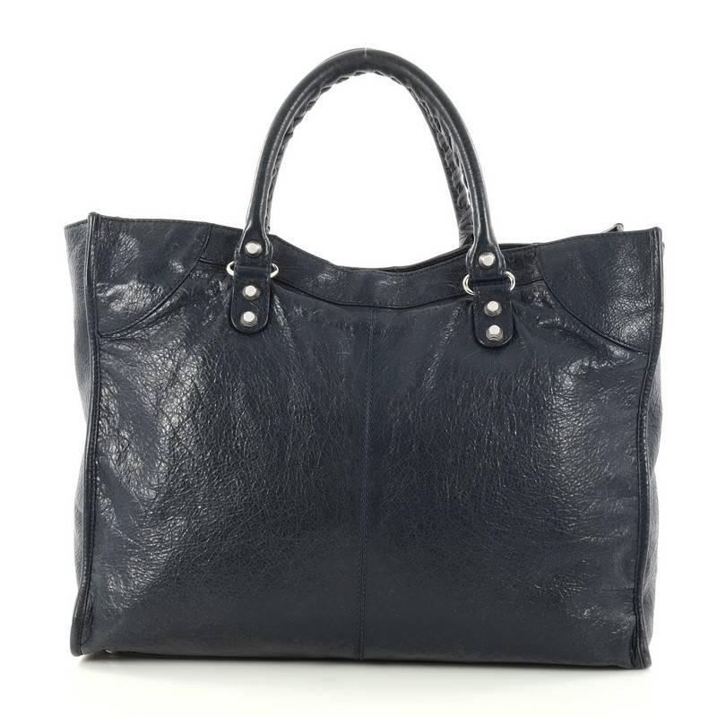 Balenciaga Work Classic Studs Handbag Leathe In Good Condition In NY, NY