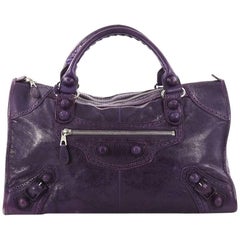 Balenciaga Work Covered Giant Brogues Handbag Leather