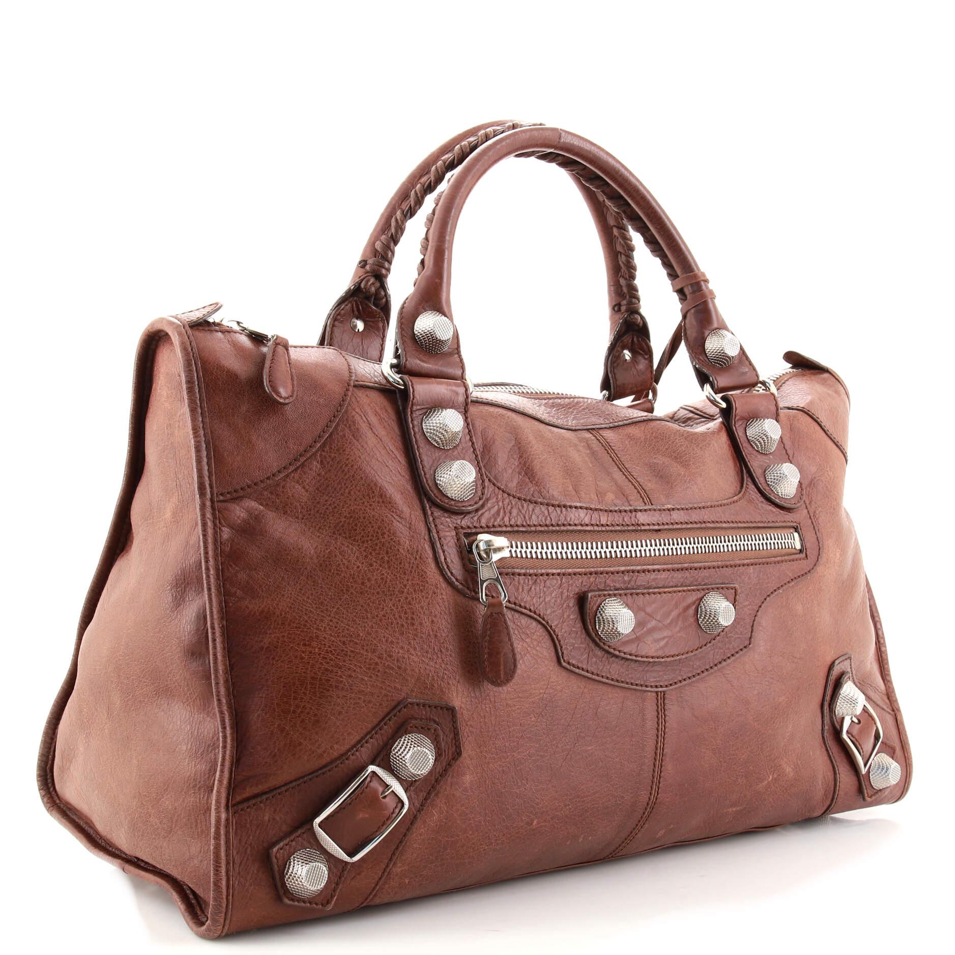 Balenciaga Work Giant Studs Bag Leather In Fair Condition In NY, NY