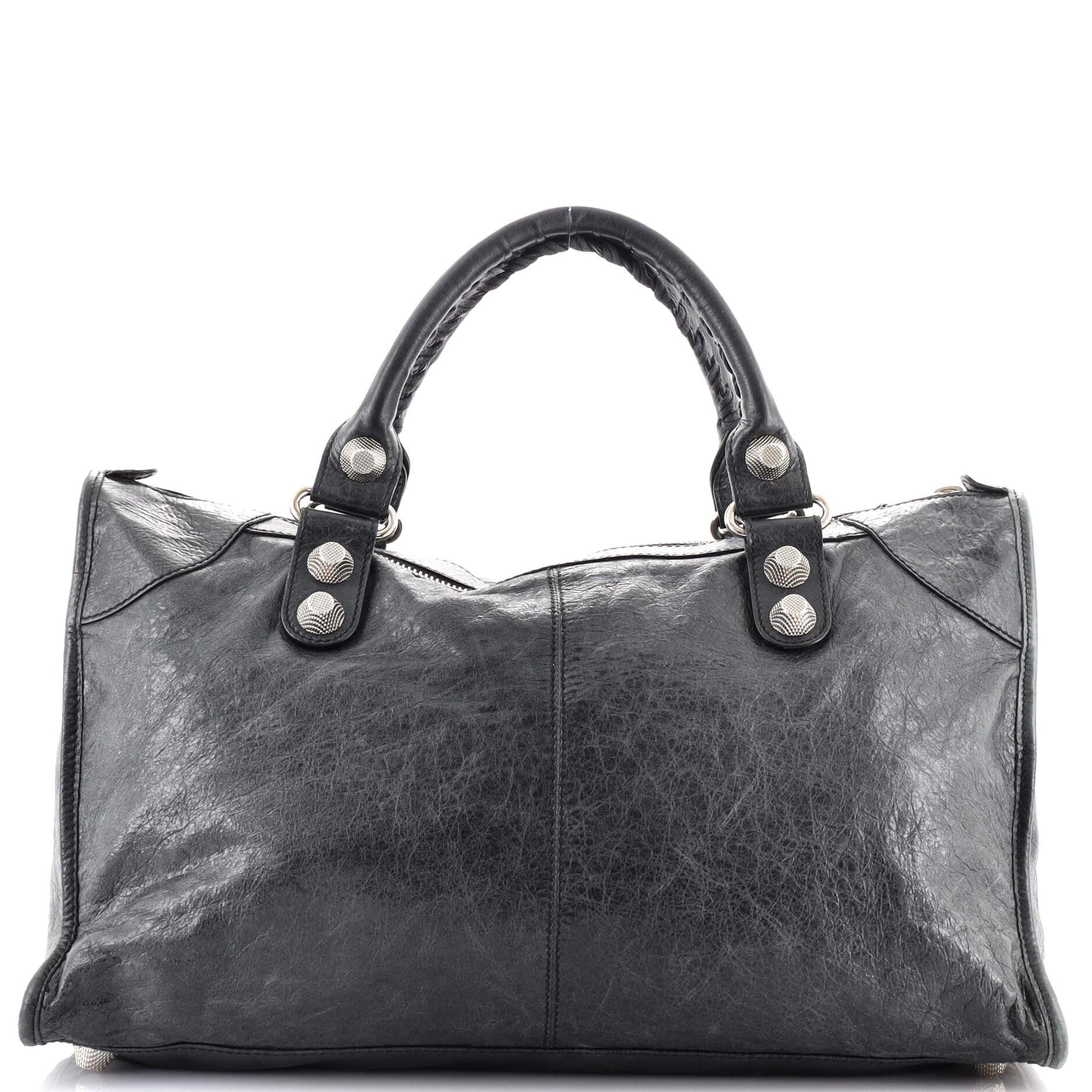 Balenciaga Work Giant Studs Bag Leather In Good Condition In NY, NY