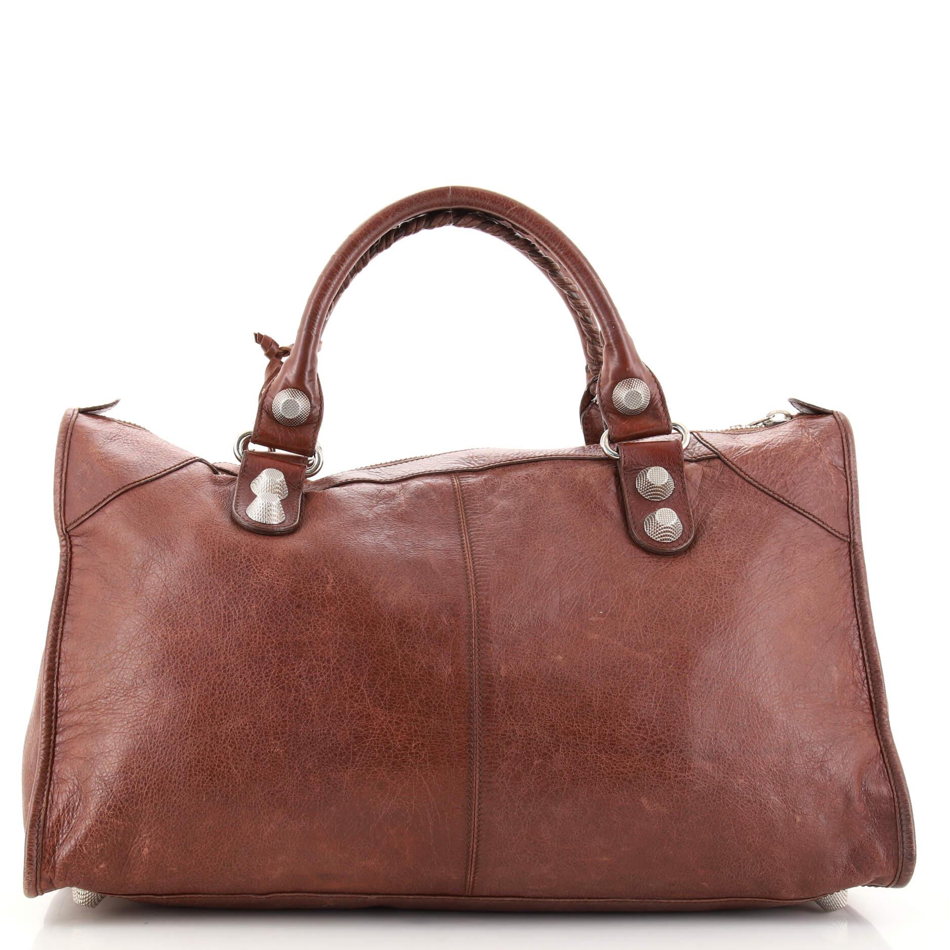 Women's or Men's Balenciaga Work Giant Studs Bag Leather