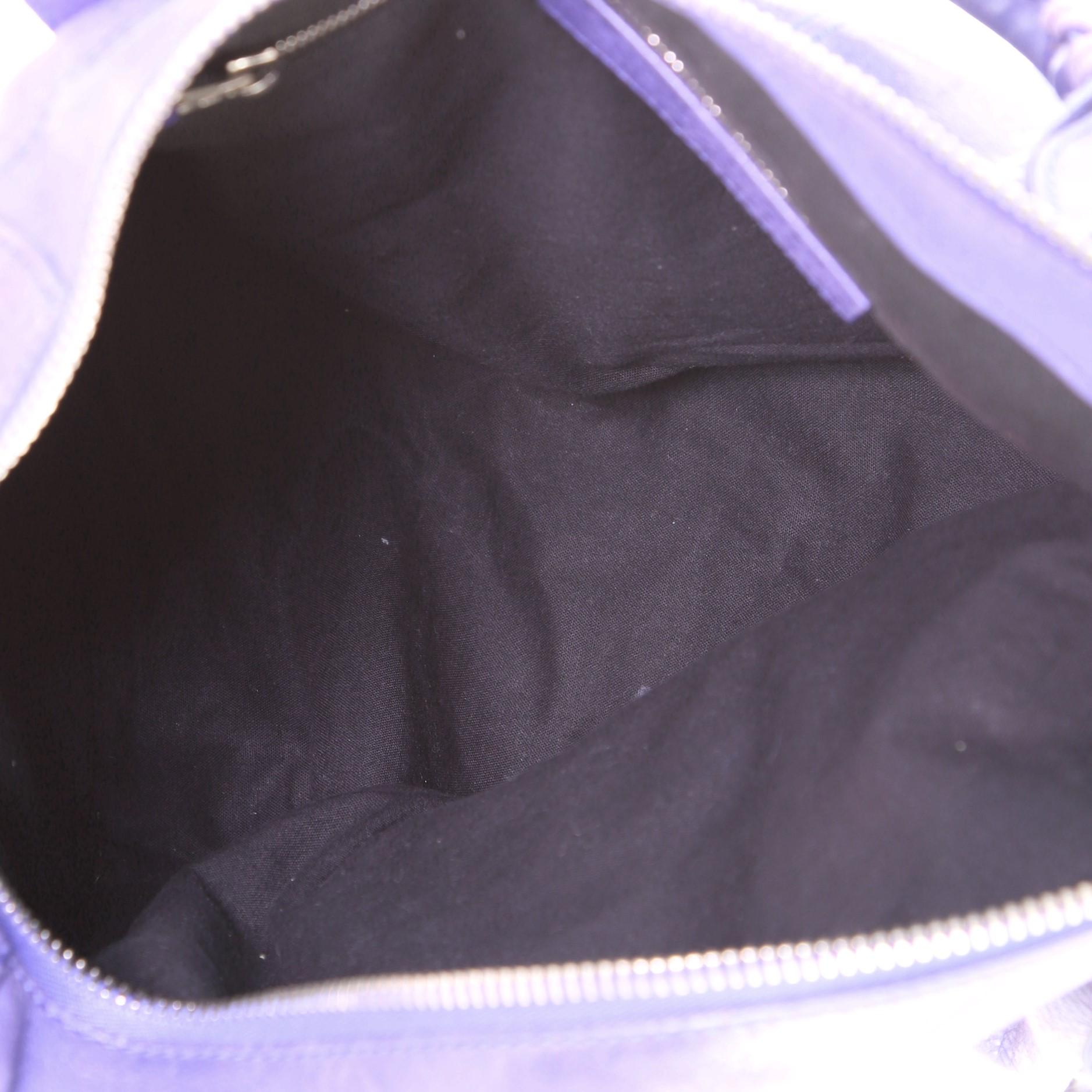 Gray Balenciaga Work Giant Studs Bag Leather
