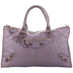 Balenciaga Work Giant Studs Handbag Leather