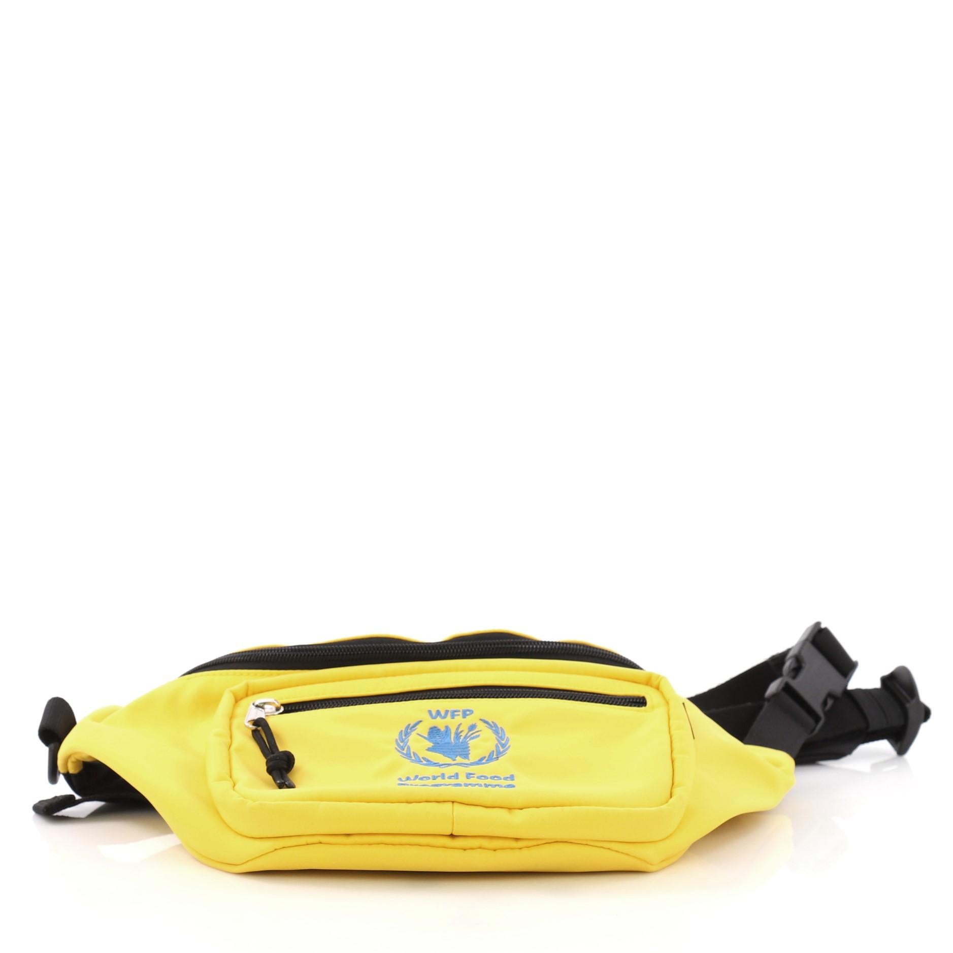 Balenciaga World Food Programme Waist Bag Embroidered Nylon at 1stDibs