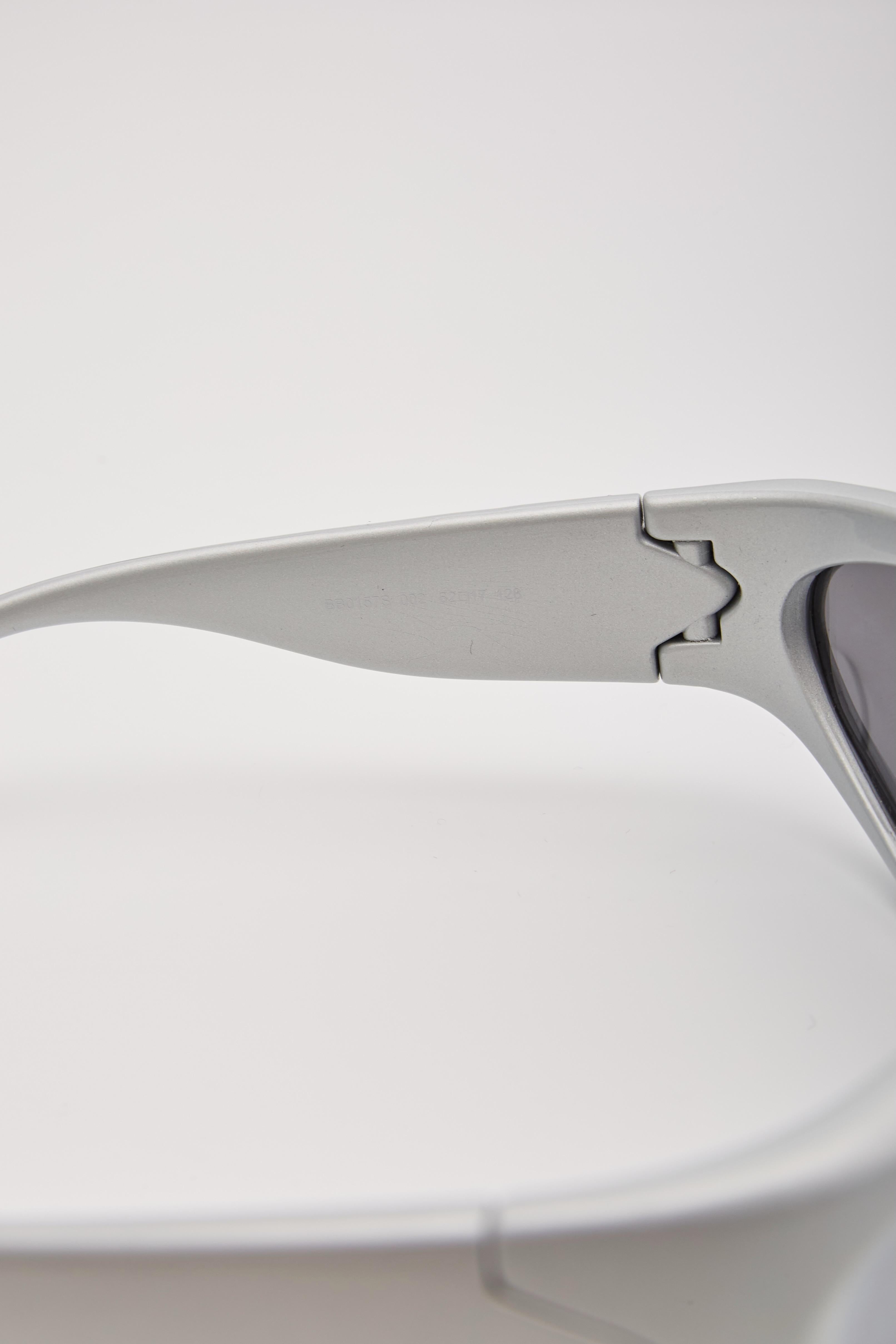 Balenciaga Wraparound-frame Silver Sunglasses For Sale 2